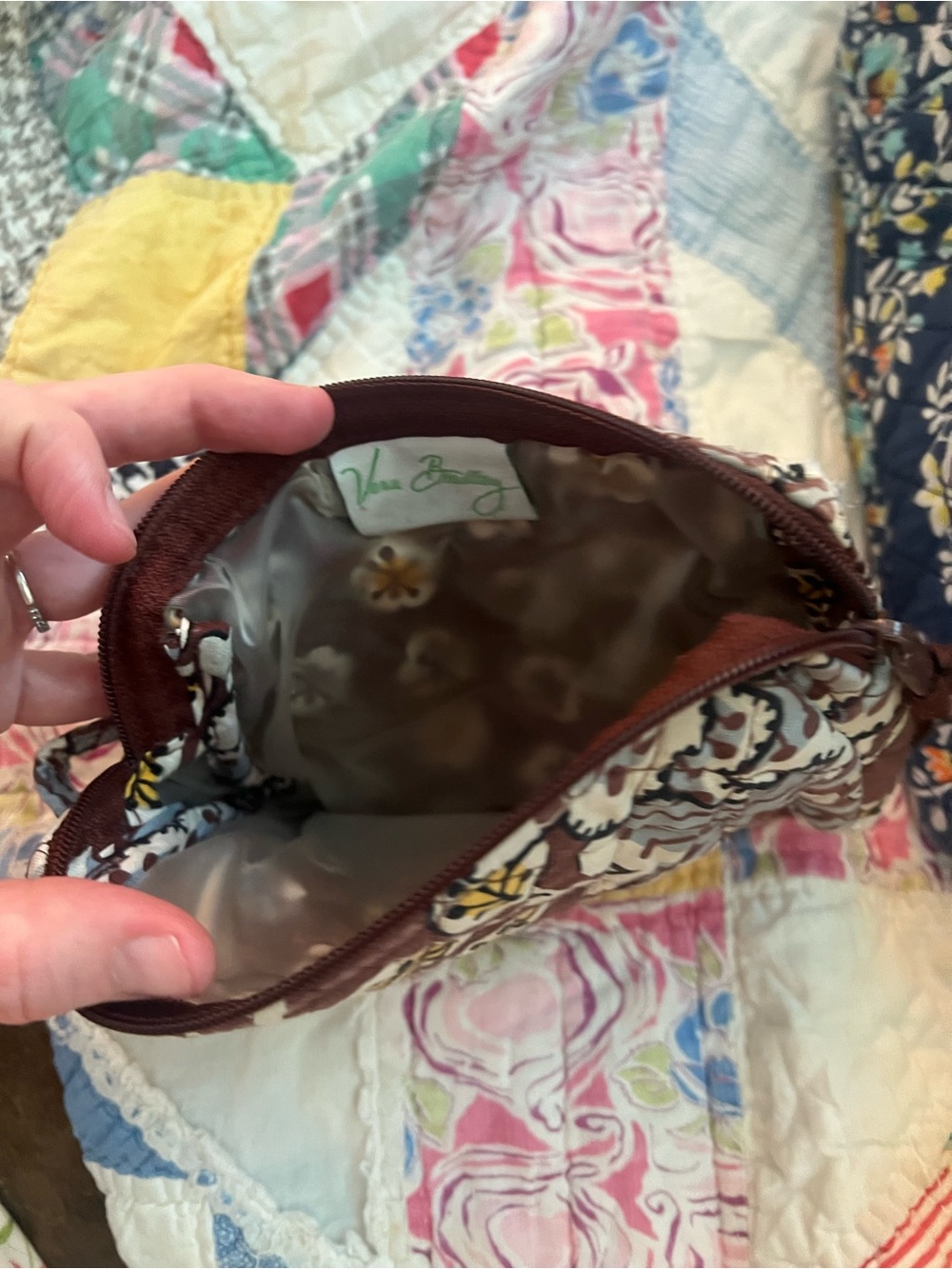 3 vintage Vera Bradley Floral Quilted Crossbody Trio of Patterned Pouches - Picture 5 of 14